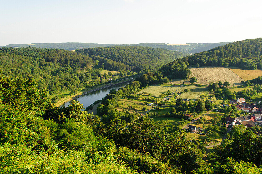 landscape and river Neckar near Neckargerach, Baden-Wuerttemberg, Germany