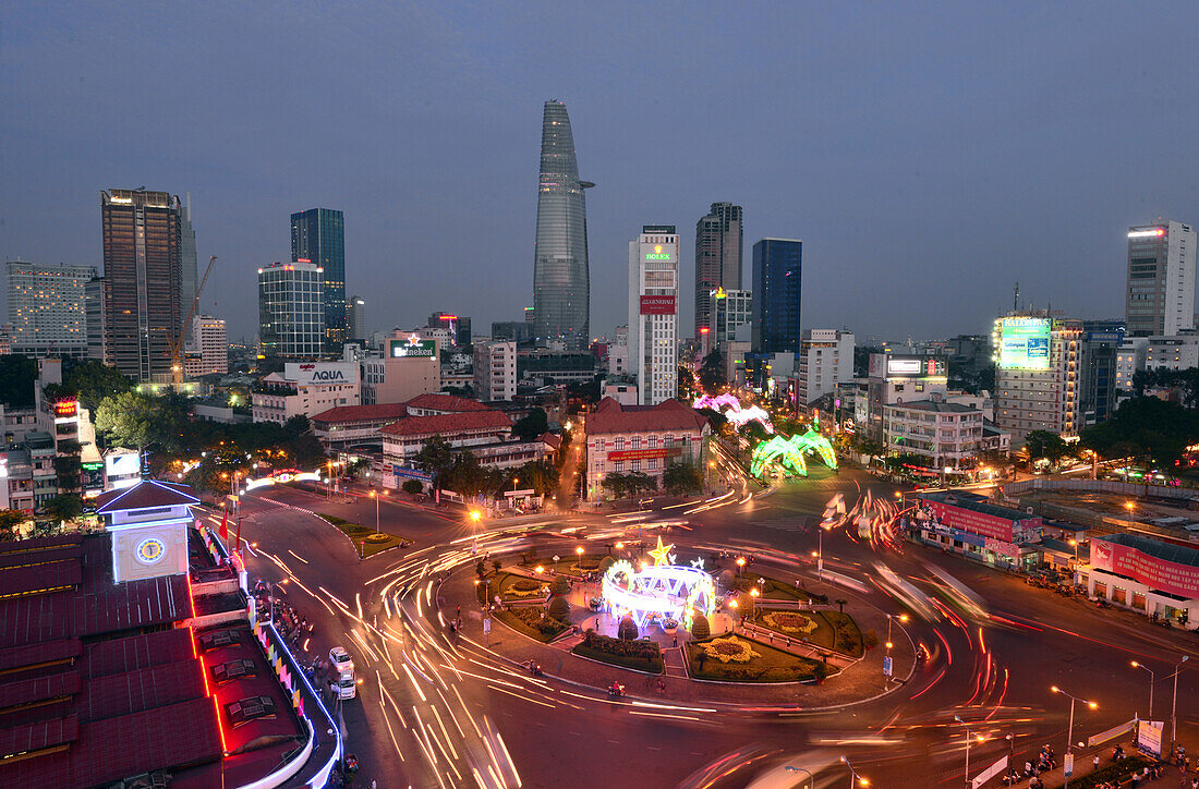 View from the Hotel on Bin Tanh Market towards Saigon, Ho Chi Minh-City, Vietnam