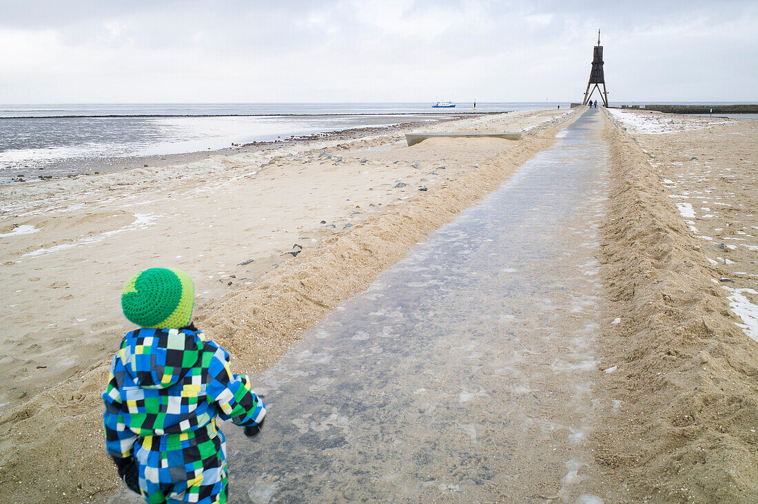 On the way to Kugelbake, Cuxhaven, North Sea, Lower Saxony, Germany