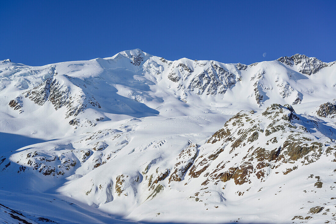 Blick auf Punta San Matteo, Punta San Matteo, Val dei Forni, Ortlergruppe, Lombardei, Italien