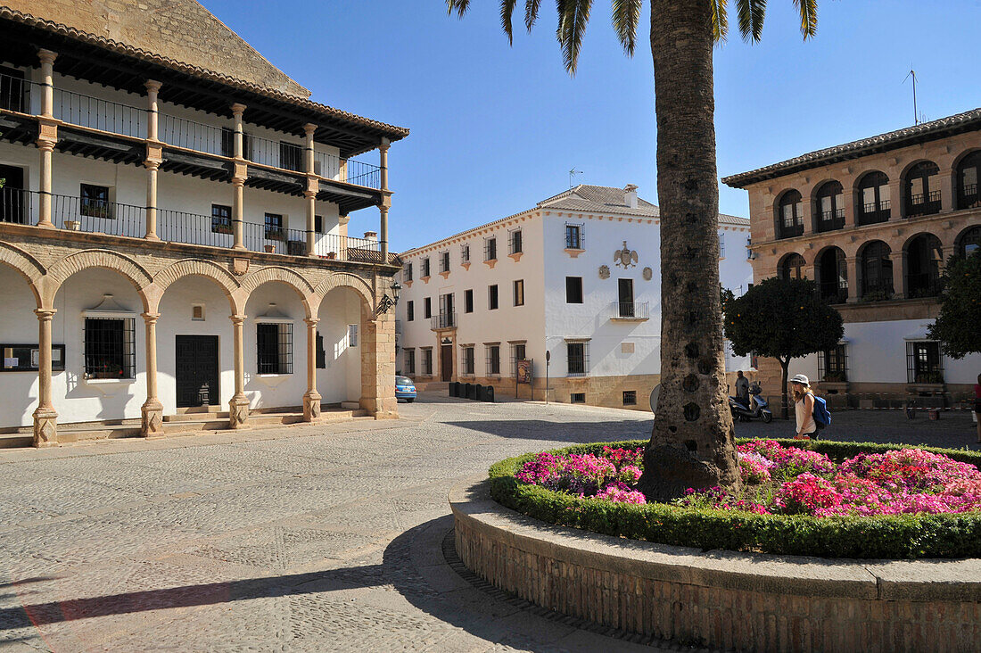 Plaza Duquesa de Parcent in der Altstadt in Ronda, Provinz Malaga, Andalusien, Spanien