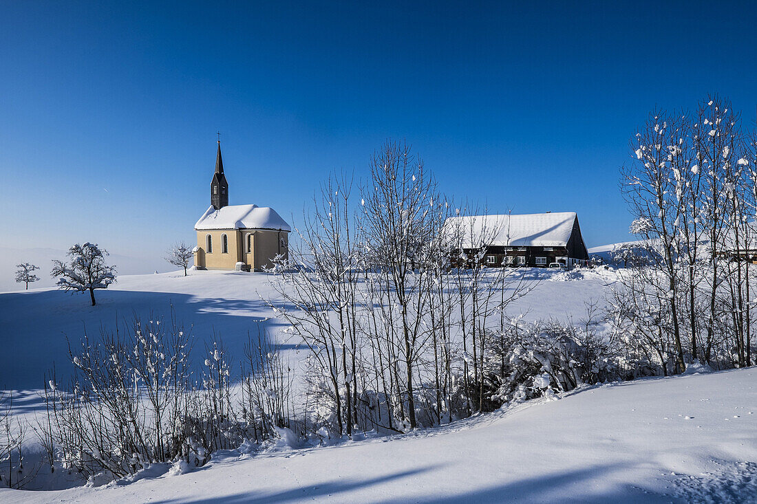 chapel in a winter wonderland near Dornbirn, Vorarlberg, Austria