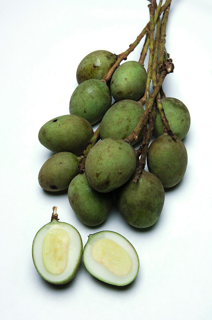 Mango (Mangifera sp) fruit used for pickling or making sambal sauce, Kuching, Borneo, Malaysia