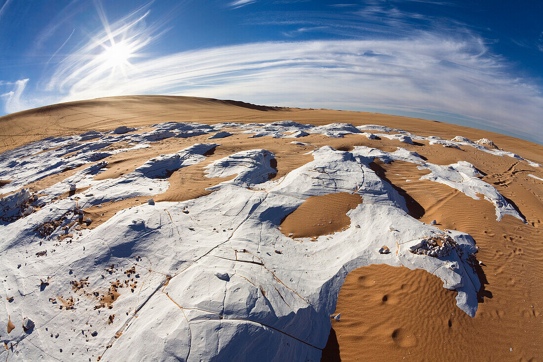 Gypsum crystal in sand dunes, Erg Murzuq, Libya