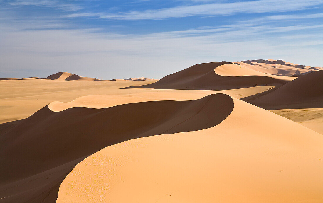 Sand dunes in desert landscape, Libya