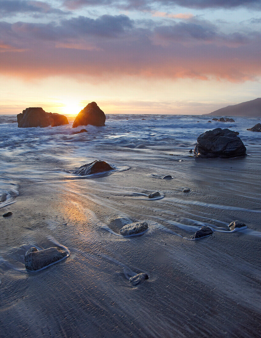 Kirk Creek Beach at sunset, Big Sur, California