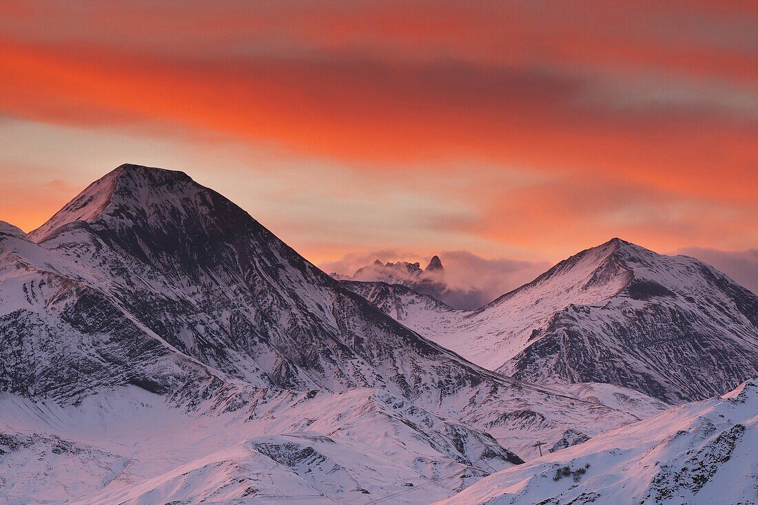 Sunset in the Alps, France