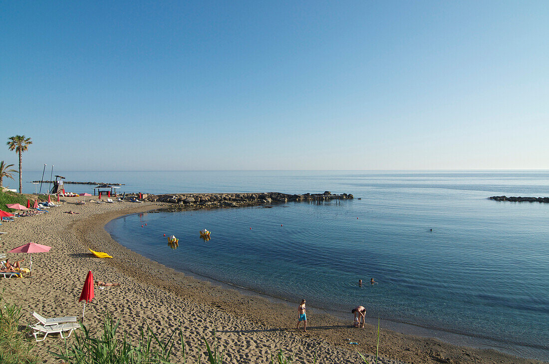 Sandy bay, Municipal Beach, Nea Paphos, Paphos, Cyprus