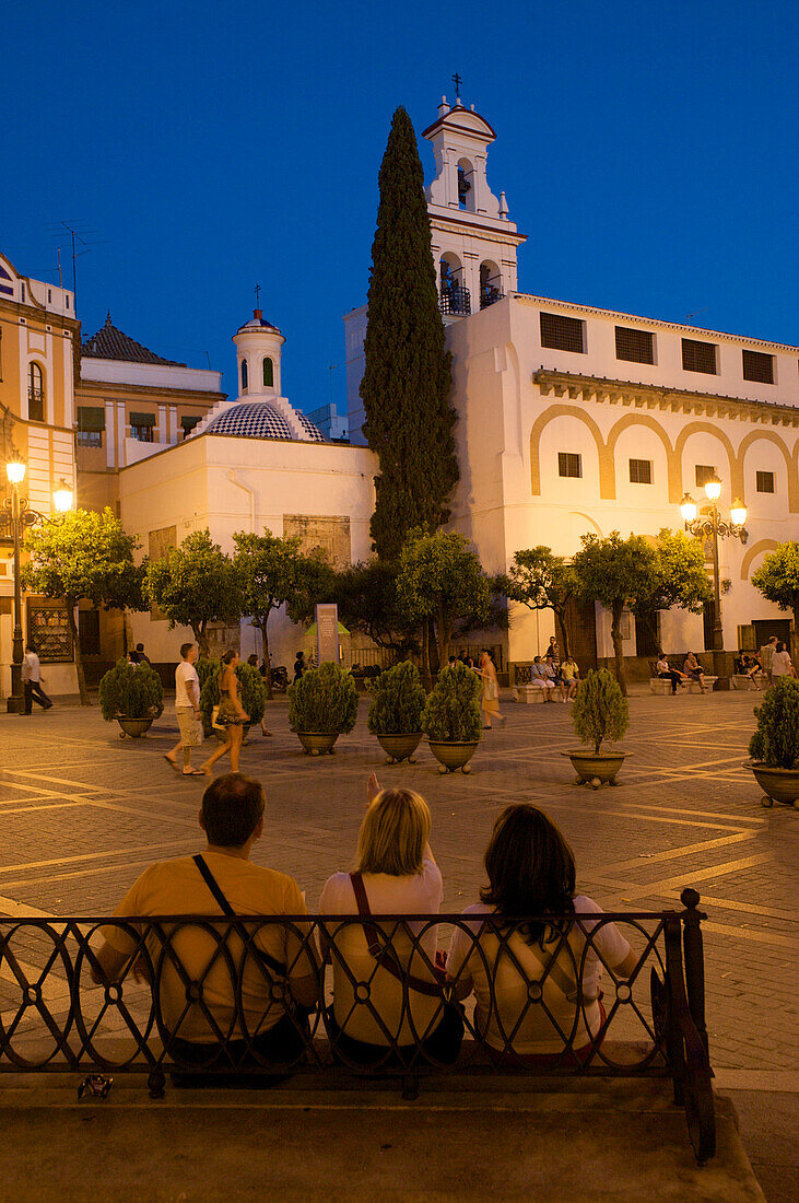 Platz an der Kathedrale mit Bischofssitz, Giralda, Glockenturm, Sevilla, Andalusien, Spanien