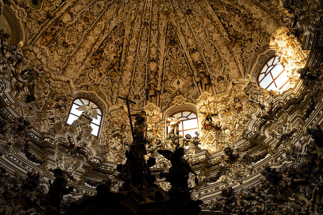 Barock dome of the San Mateo Church, in Lucena, Sierra Subeticas, Cordoba province, Andalusia, Spain