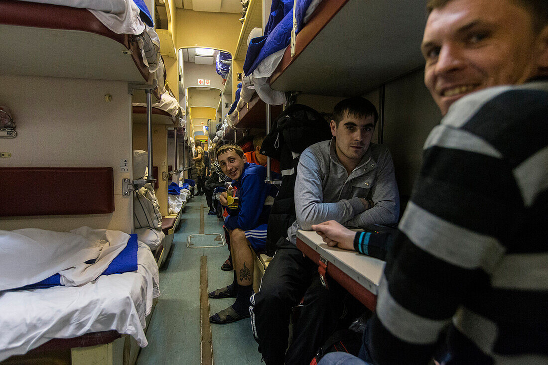 Train compartment 3rd class from Ekaterinburg to Ivdel, Ekaterinburg, Russia.
