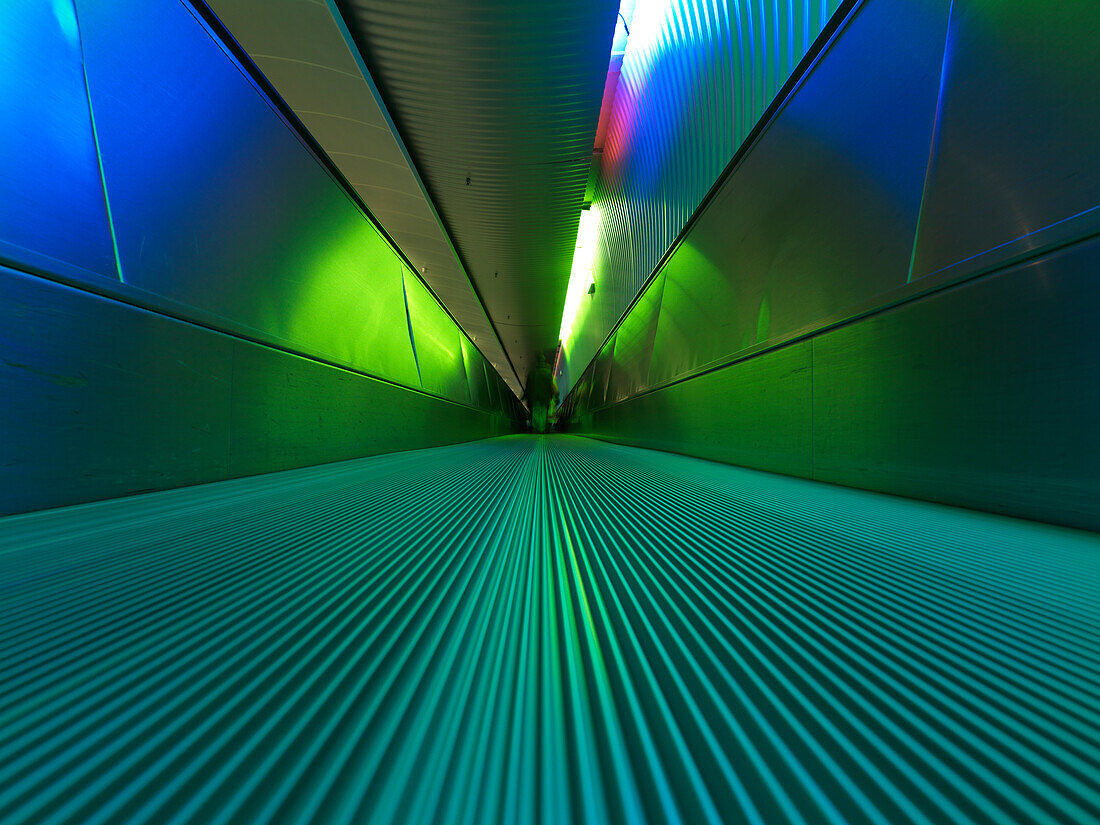 Moving walkway at airport, Frankfurt on the Main, Hesse, Germany