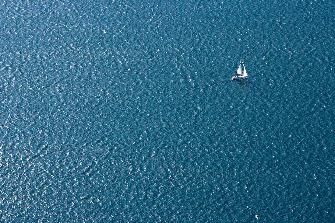 Sailing boat on lake Garda, Torbole, Trentino, Trentino-Alto Adige, Suedtirol, Italy