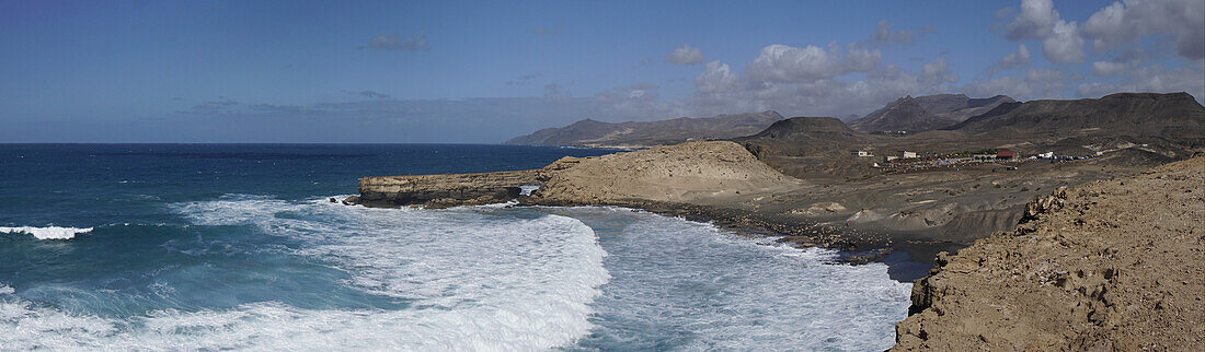 Panorama von der Westküste von Fuerteventura bei La Pared, Kanarische Inseln, Spanien
