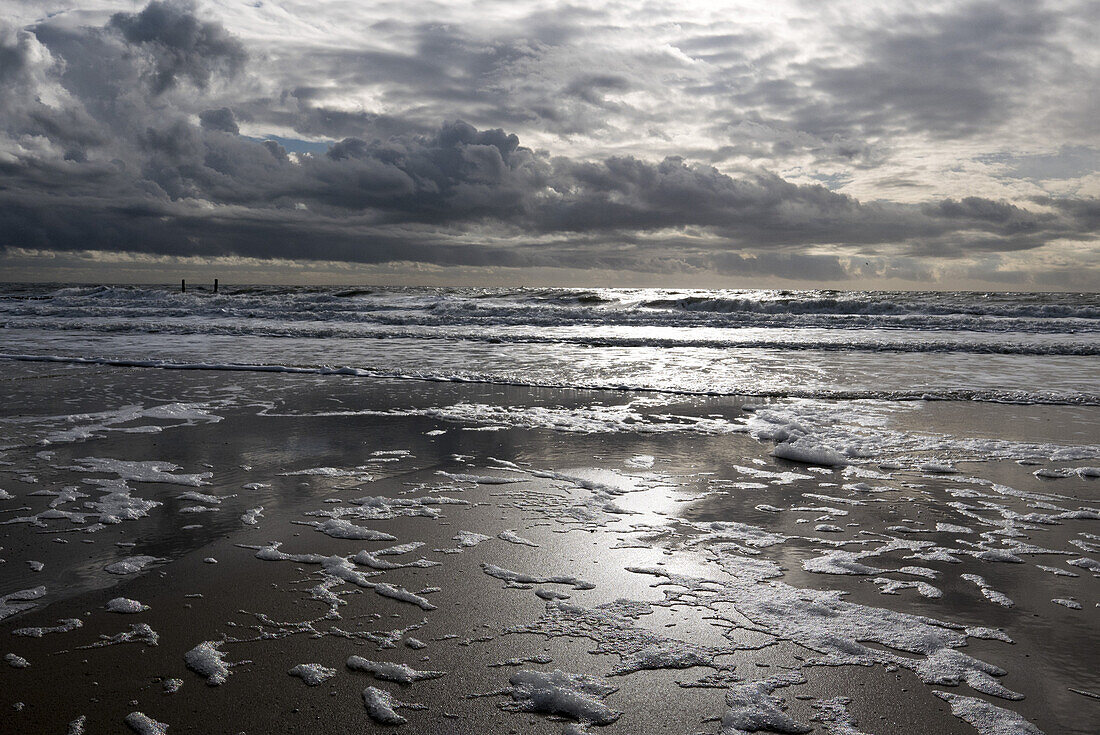 sandy beach, Westkapelle near Domburg, North Sea Coast, Zeeland, Netherlands