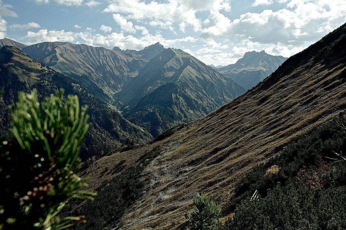 Schöne Aussicht auf die Berge, Oberstdorf, Bayern, Deutschland