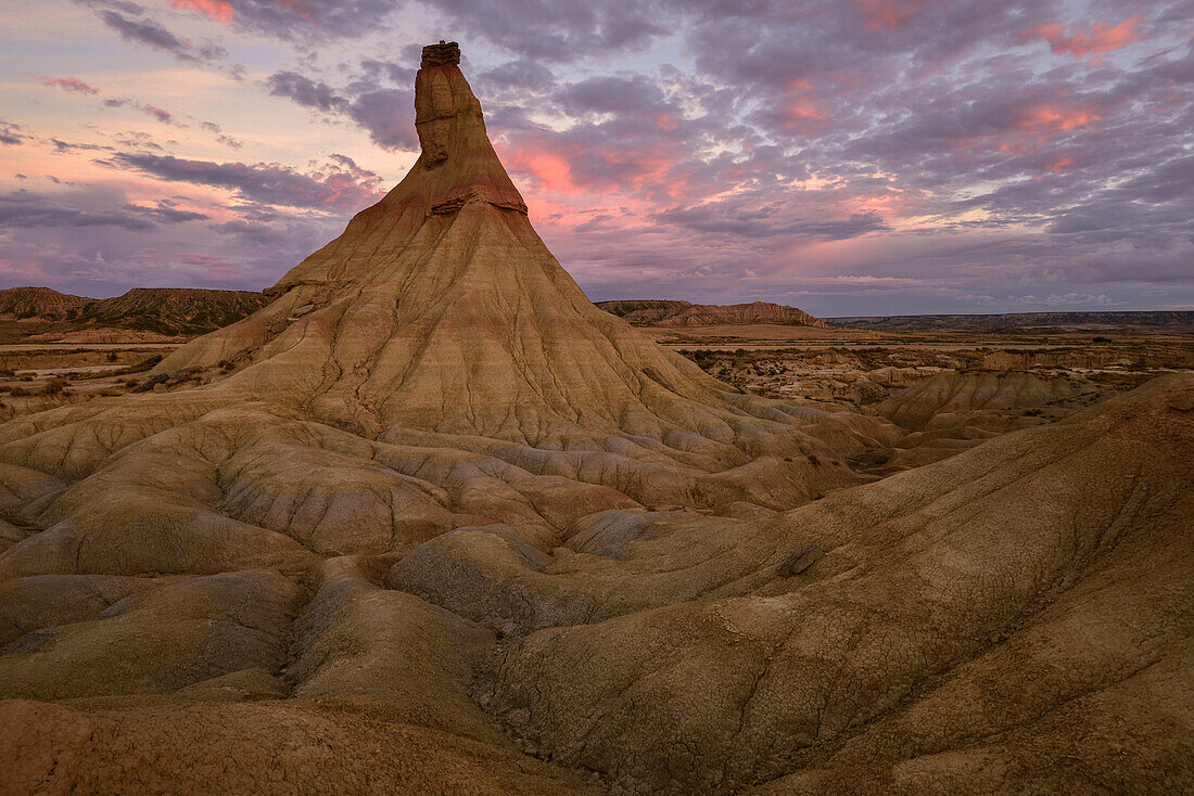 Castil de Tierra, El Castildetierra, Bardenas Reales, semi-desert natural region (badlands), UNESCO biosphere reserve, Bardena Blanca, White Bardena, Navarra, Spain