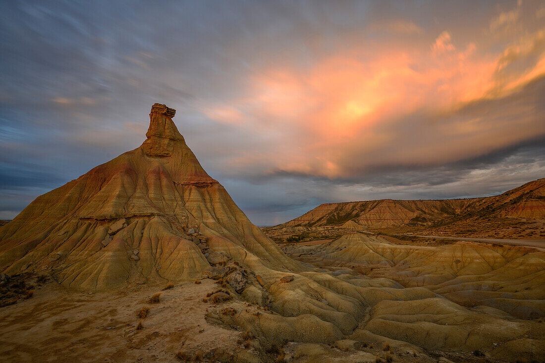 Castil de Tierra, El Castildetierra, Halbwüste Bardenas Reales, UNESCO Biosphärenreservat, Bardena Blanca, Weiße Bardena, Navarra, Spanien