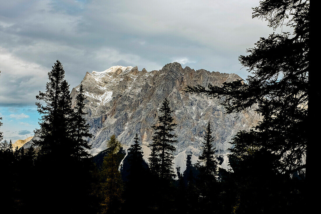 Zugspitze seen from Lake Seeben, Ehrwald, Tirol, Austria