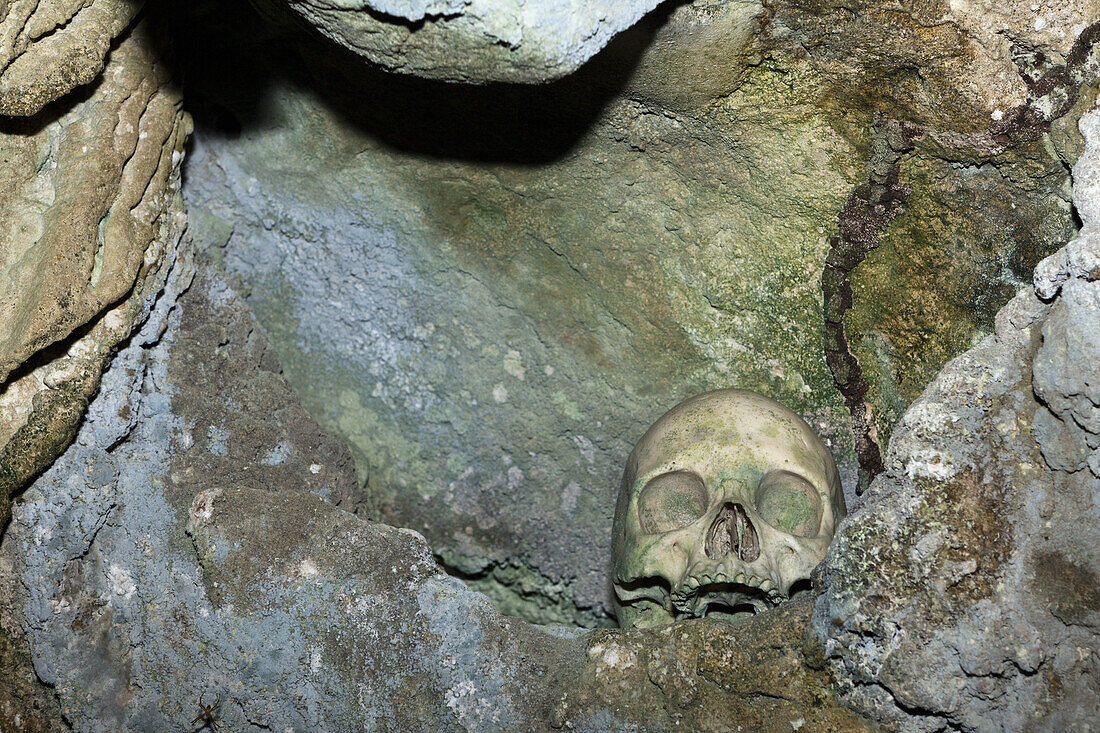 Old Skulls hidden in Rock Islands near Malwawa, Triton Bay, West Papua, Indonesia