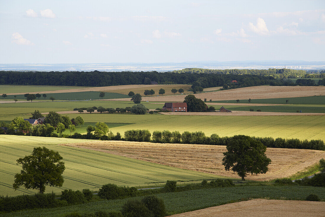 Blick vom einstigen Burgberg in Stromberg - Stadt Oelde nach Südosten , Münsterland , Nordrhein-Westfalen , Deutschland , Europa