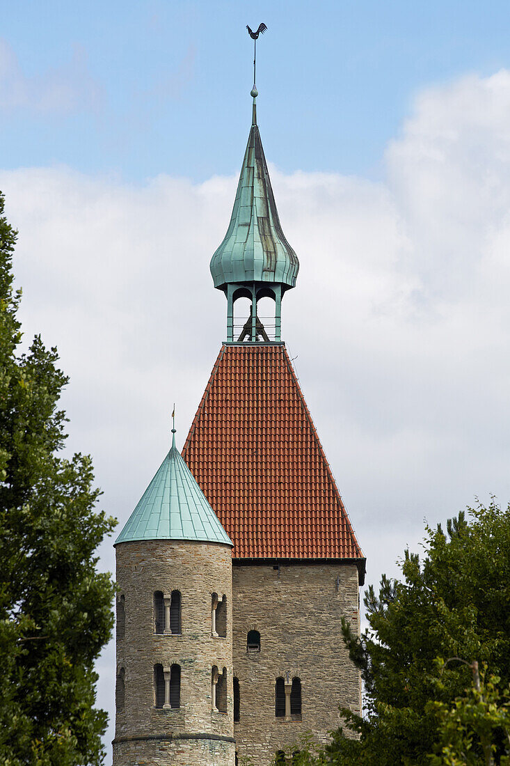 Collegiate church in Roman style , Freckenhorst , Muensterland , North Rhine-Westphalia , Germany , Europe