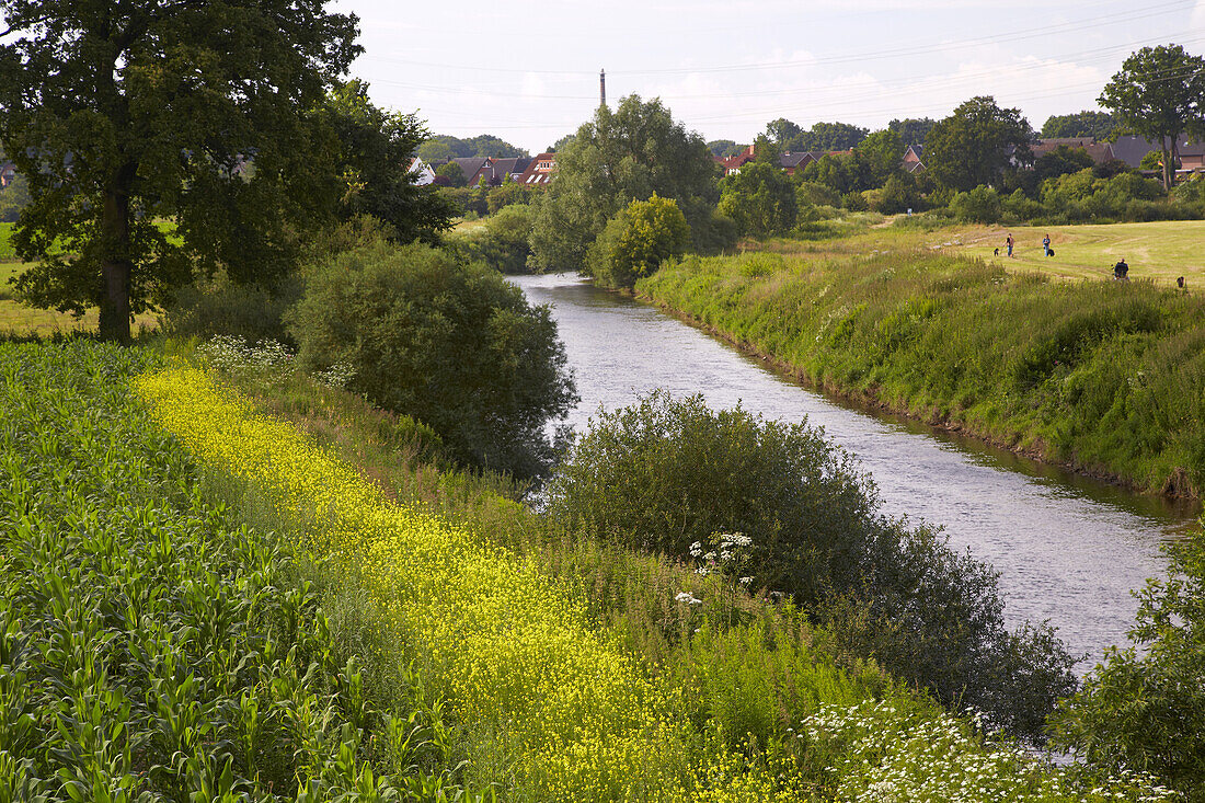 River Ems near Emsdetten - Sinningen , Muensterland , North Rhine-Westphalia , Germany , Europe