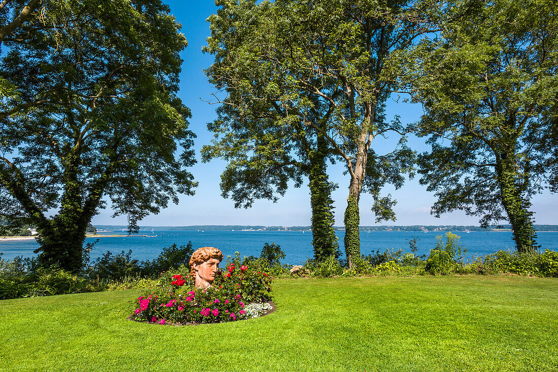 Garden of Hotel Meierhof, Gluecksburg, Baltic Coast, Schleswig-Holstein, Germany