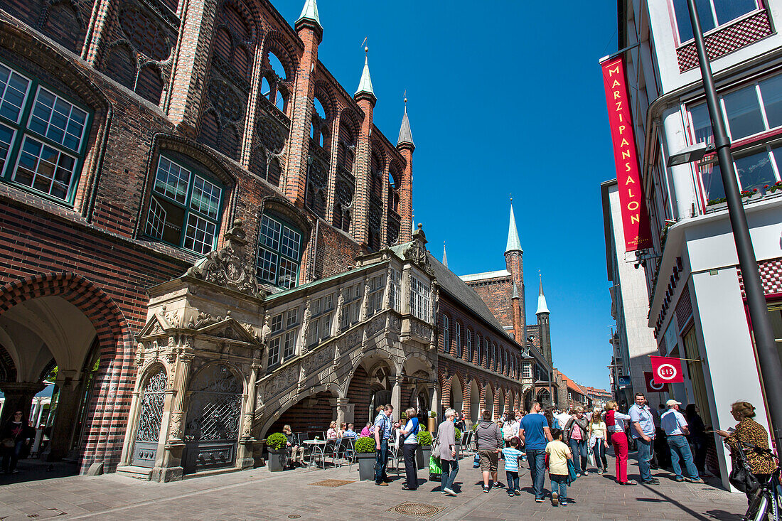 Town hall, Hanseatic City, Luebeck, Schleswig-Holstein, Germany