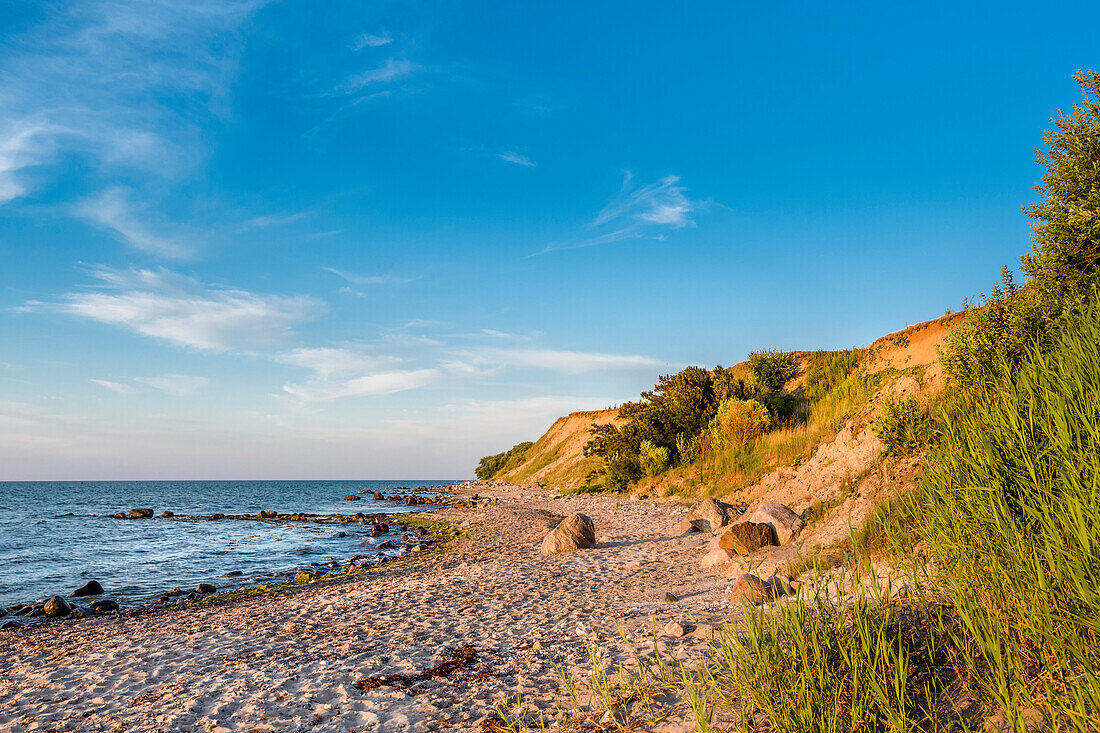 Beach and cliffs, Brodtener Ufer, Niendorf, Baltic Coast, Schleswig-Holstein, Germany