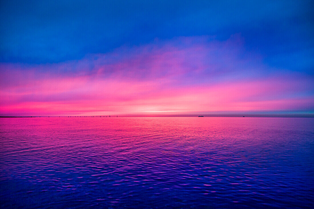 Sunset over the sea, Fehmarn island, Baltic Coast, Schleswig-Holstein, Germany