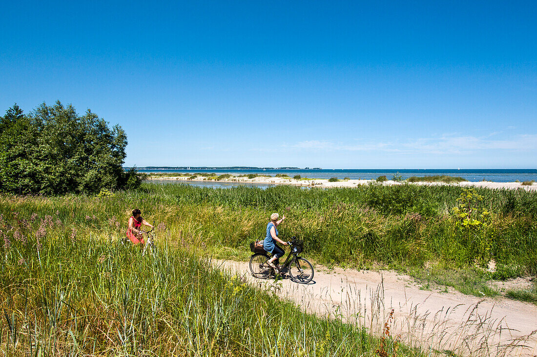 Cycle path along Kiel fjord, Baltic Coast, Schleswig-Holstein, Germany
