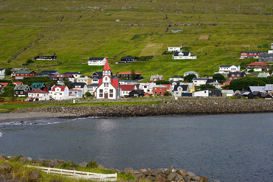 Church in Soravagur, Vagar Island, Faroe Islands