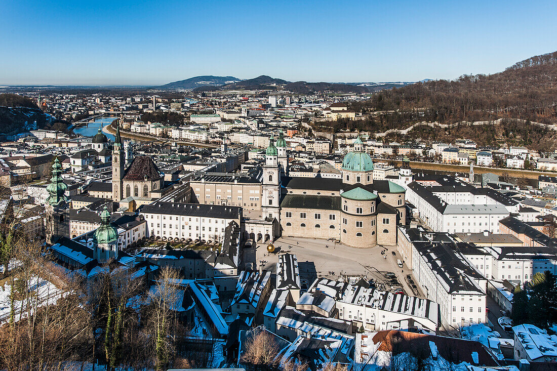 view to Salzburg from Hohensalzburg castle, Salzburg, Austria, Europe