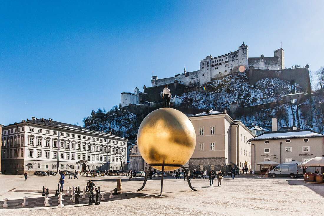 Blick auf die Festung Hohensalzburg in Salzburg, Salzburg, Österreich