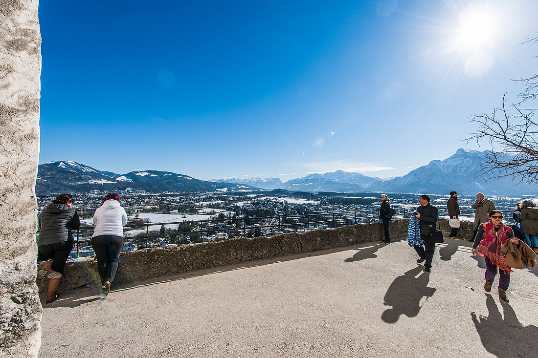 Blick auf das Umland von Salzburg von der Festung Hohensalzburg, Salzburg, Österreich