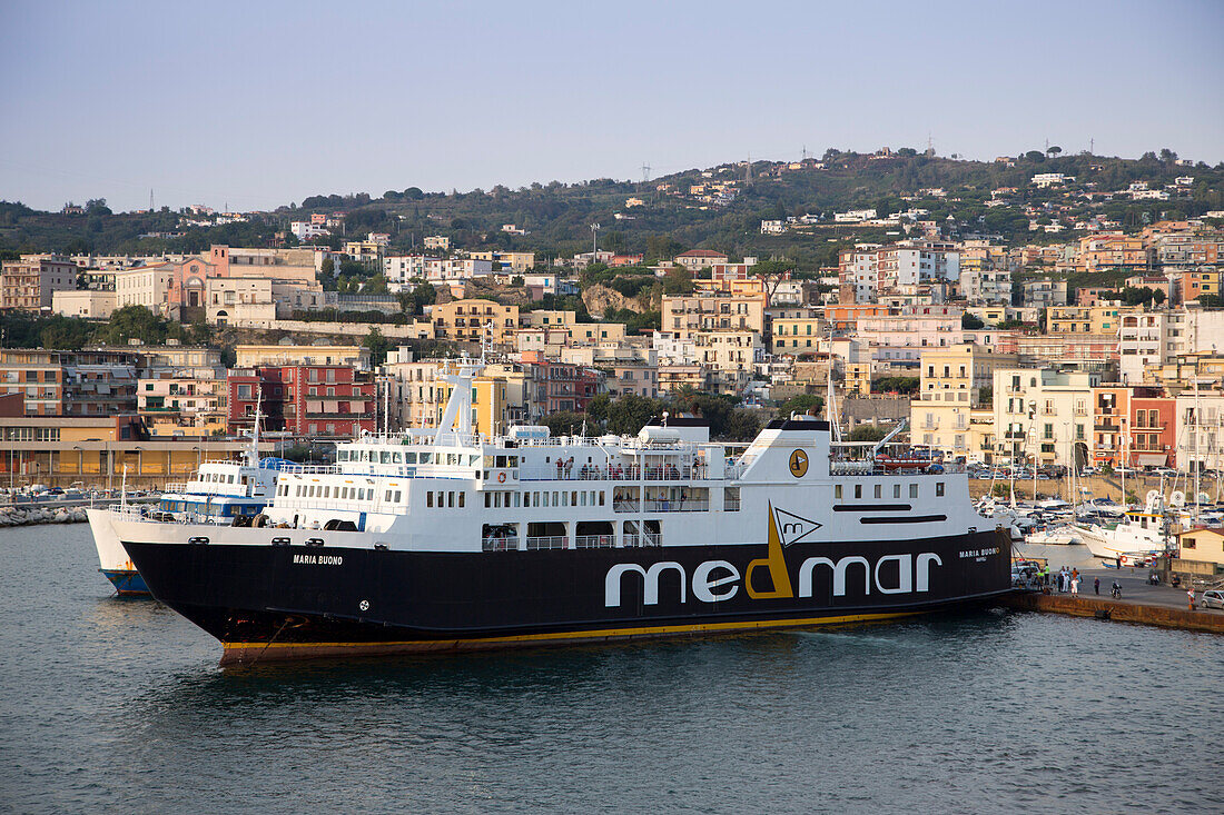 Ferry Maria Buono (Medmar) connecting Pozzuoli with Ischia at Pozzuoli pier, Pozzuoli, Campania, Italy