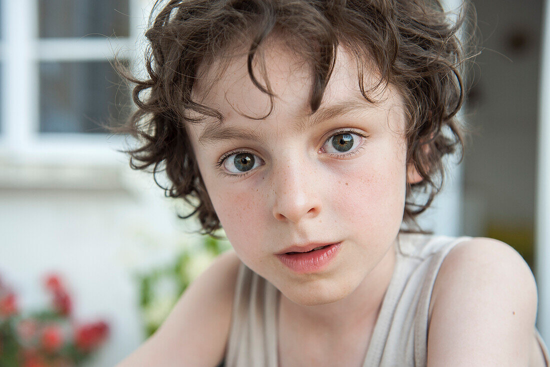 Boy outdoors, portrait