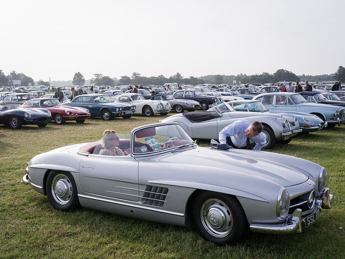 Mercedes-Benz SL300 Roadster, Goodwood Revival 2014, Rennsport, Autorennen, Classic Car, Goodwood, Chichester, Sussex, England, Großbritannien