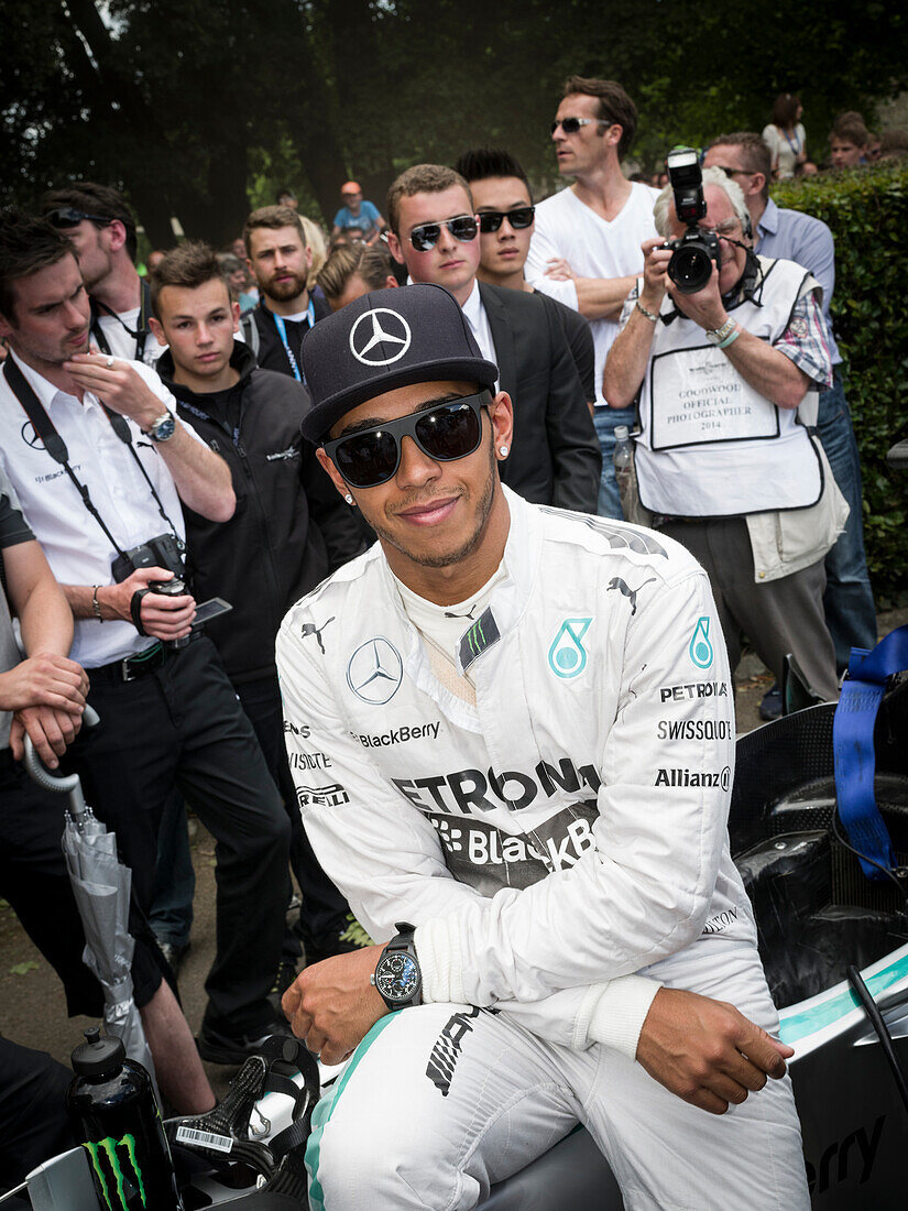 Lewis Hamilton, Goodwood Festival of Speed 2014, racing, car racing, classic car, Chichester, Sussex, United Kingdom, Great Britain