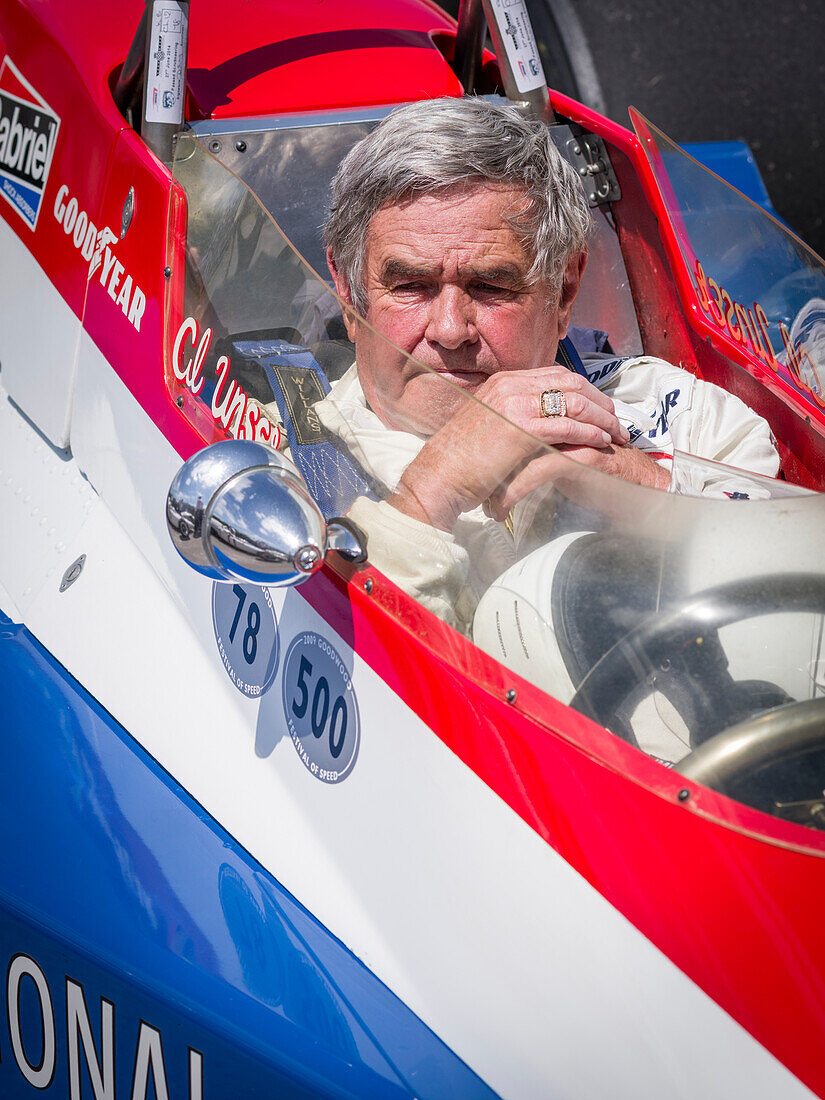 Al Unser, four times winner of Indianapolis, Goodwood Festival of Speed 2014, racing, car racing, classic car, Chichester, Sussex, United Kingdom, Great Britain