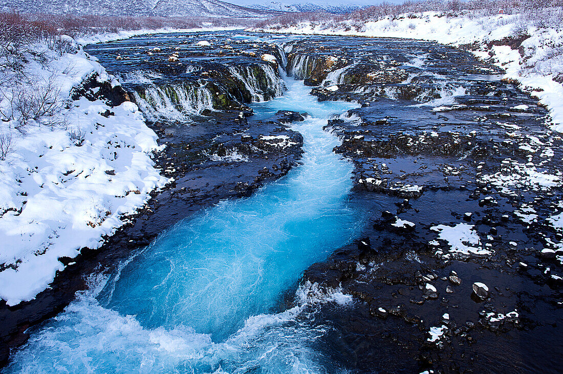 River flowing from waterfall, Bruarfoss, Sudhurland, Iceland, C1
