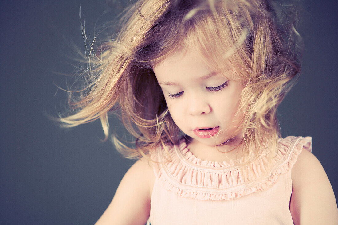 Girl looking down, Scottsdale, Arizona, USA