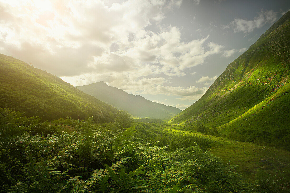 Rolling green hills in remote landscape, Isle of Skye, Scotland, UK