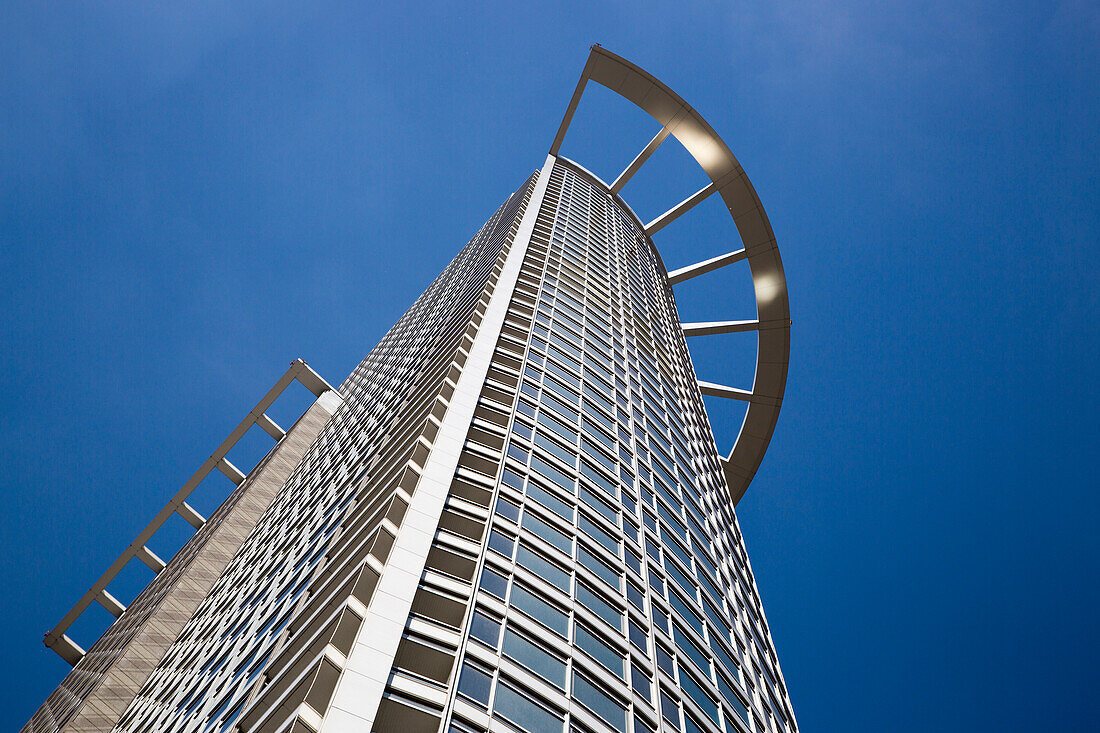 Westend 1 Tower (DZ Bank) skyscraper in financial district, Frankfurt am Main, Hessen, Germany, Europe
