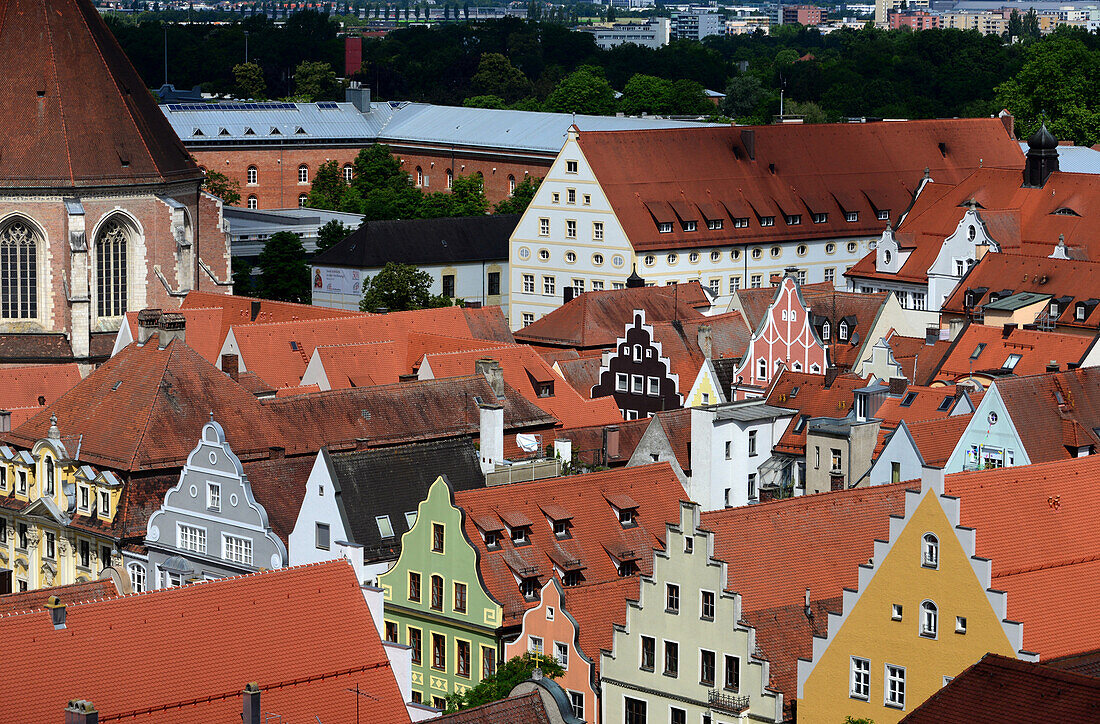 Blick gen Westen vom Pfeifturm, Ingolstadt, Nord-Oberbayern, Bayern, Deutschland