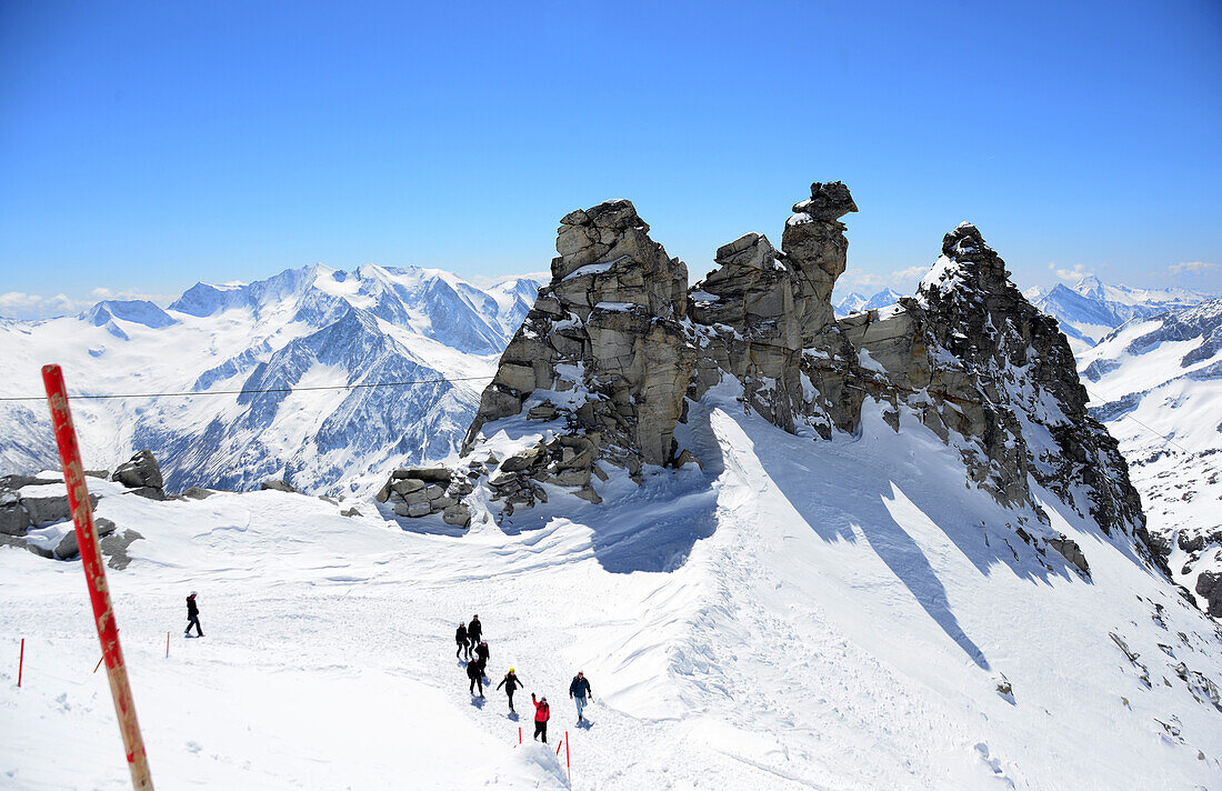 Ski area at Hintertux glacier, Tux valley, Tyrol, Austria