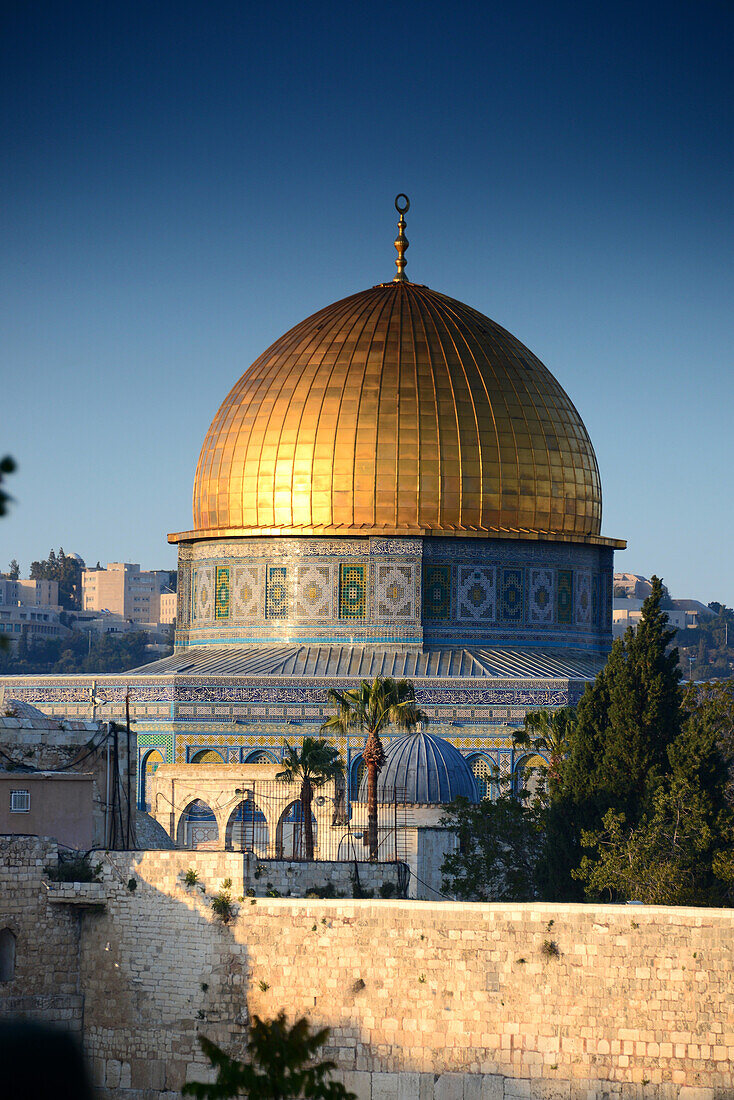 Blick von Süden auf den Felsendom, Jerusalem, Israel