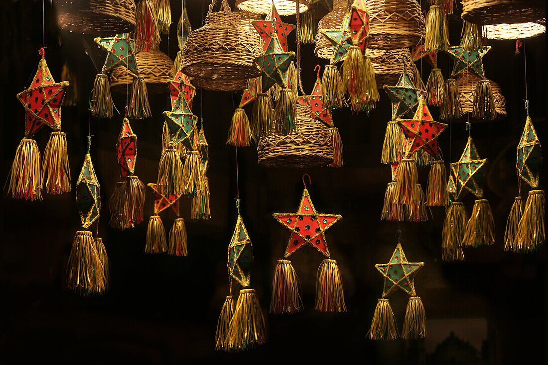 Handmade festive, Christmas decorations, Manila, Luzon, Philippines, Asia