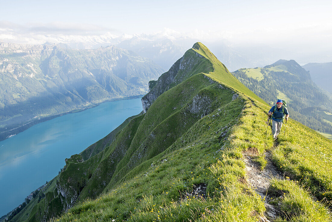Hike with bivouac on Hardergrat, Lake Brienz, Berner Oberland, Switzerland